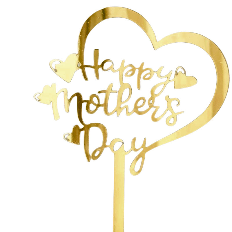 Wholesale 10PCS/PACK Mother's Day Happy Acrylic Cake Insertion